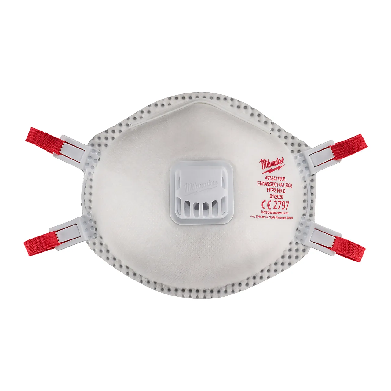 Støvmaske m ventil ffp3 10p milwaukee