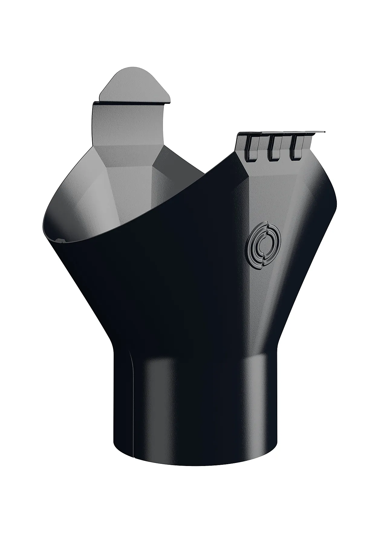 Nedløpskum 125mm/ø75mm sort lindab omv med klikkfeste i bakkant