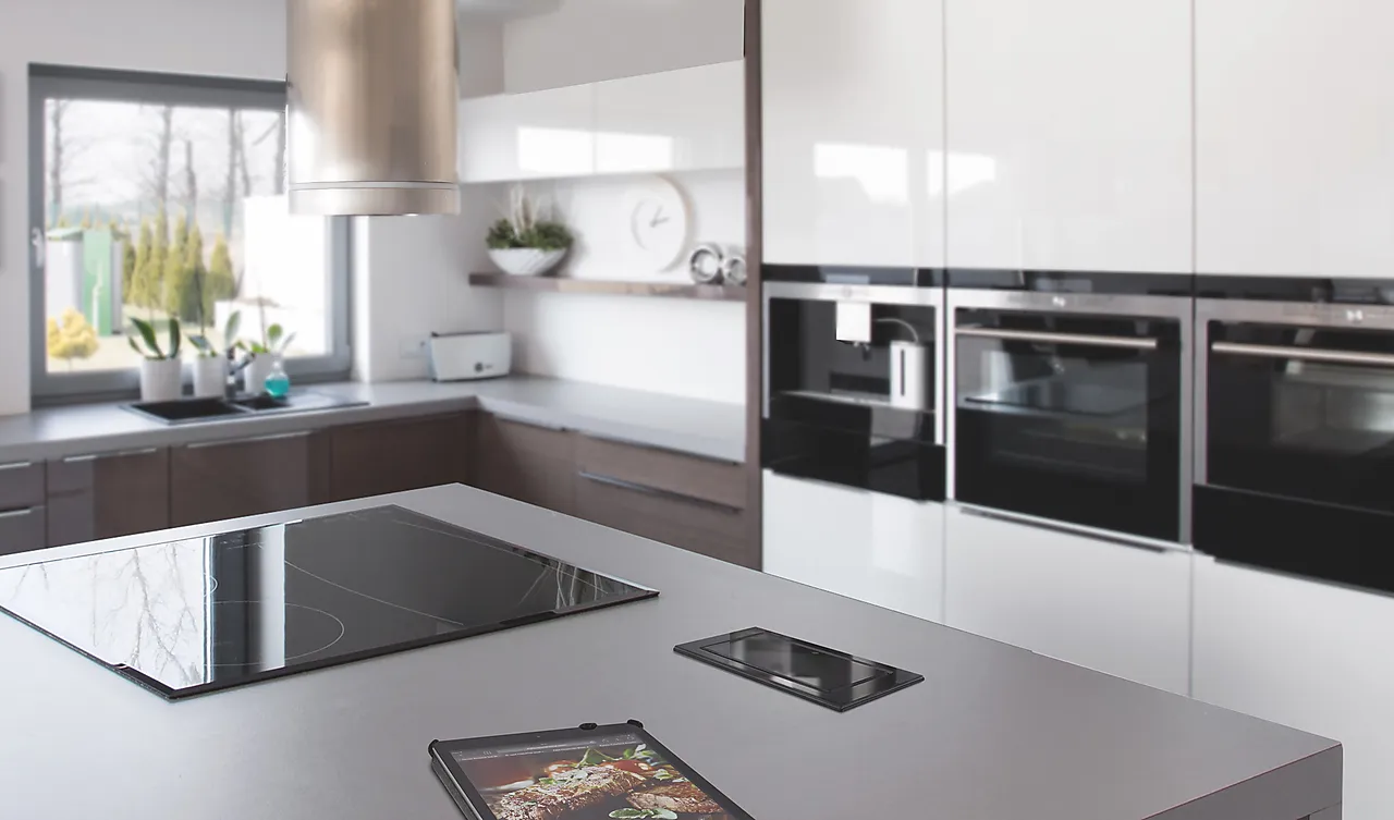 Nedfelt stikkontakt BackFlip sort glass null - null - 3 - Miniatyr