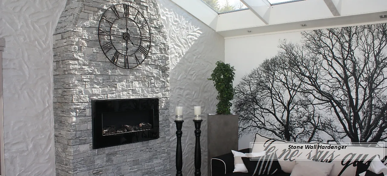 Forbl.stein sw hardanger 56x15 56x15cm stone wall hardanger paneler