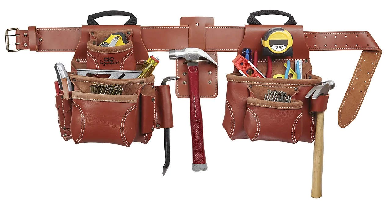 Verktøybelte skinn 15 lommer