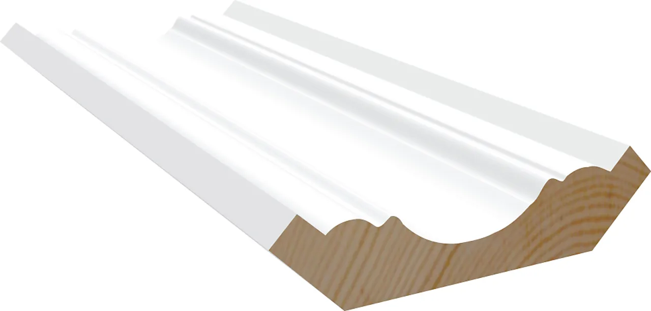 Taklist furu hvit bomull S0502-Y 16x70x4400 mm Taklist furu hvit bomull S0502-Y 16x70x4400 mm