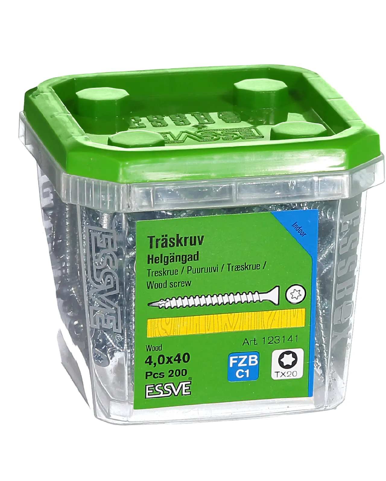 Treskrue inv sh hg 4x40 fzb a-200 senkhode helgjenget blankforsinket null - null - 2 - Miniatyr