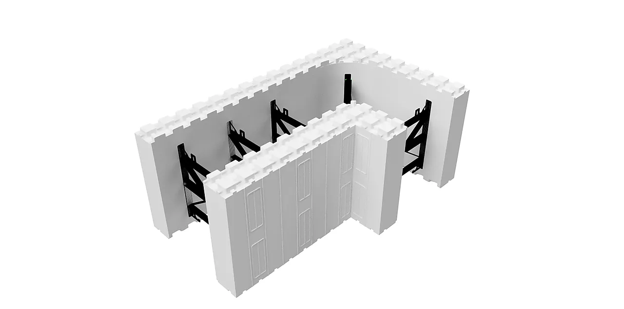 Thermomur 350hd hjørne høyre utv, mål pr, stk, 750x450x300