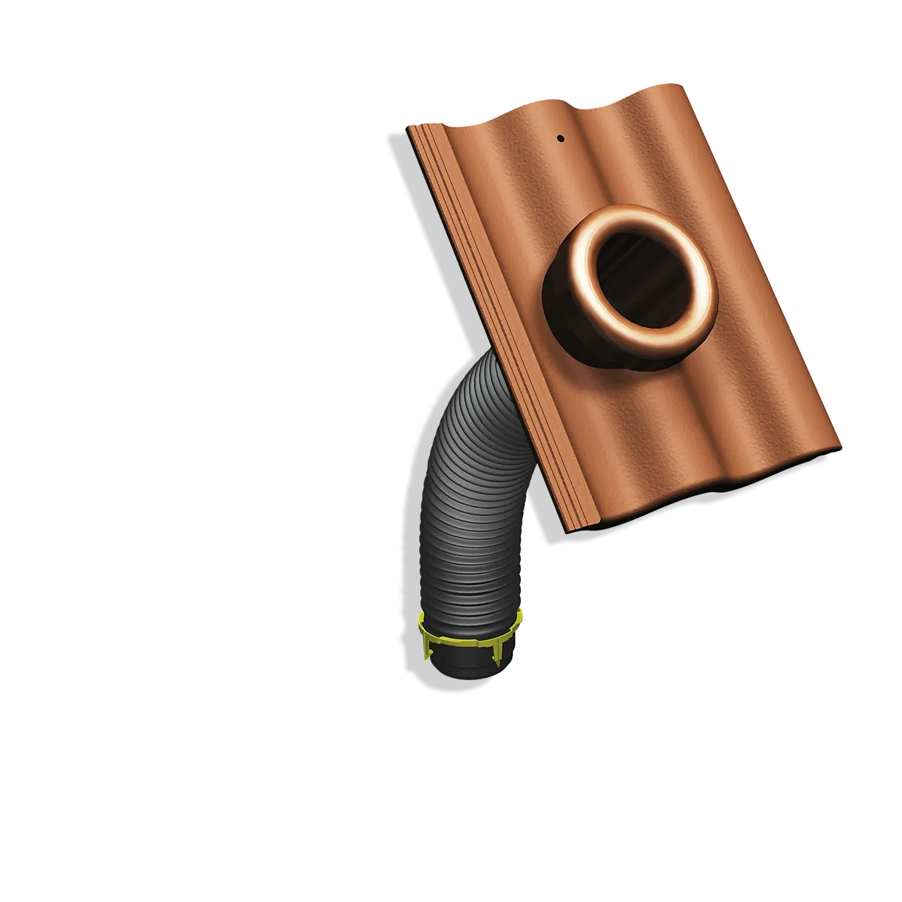 Avløpslufter i bet candor teglrød betong blank