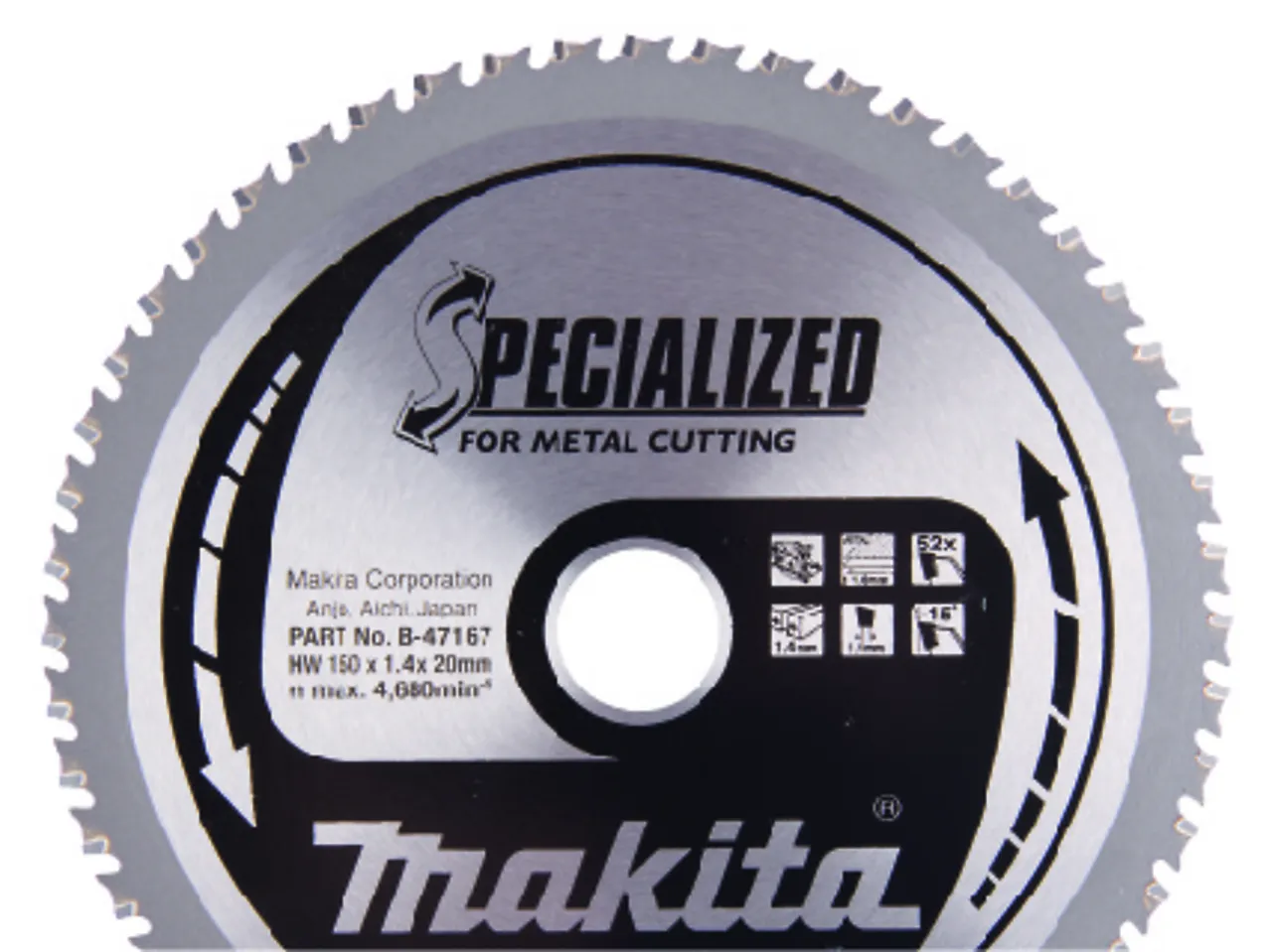 Sirkelsagblad metall 150x20mm 52t Sirkelsagblad metall 150x20mm 52t