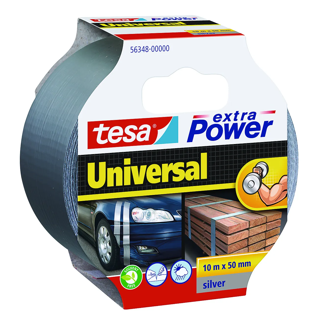 Lerretstape Extra Power grå 10 m x 50 mm null - 10 L - 3 - Miniatyr
