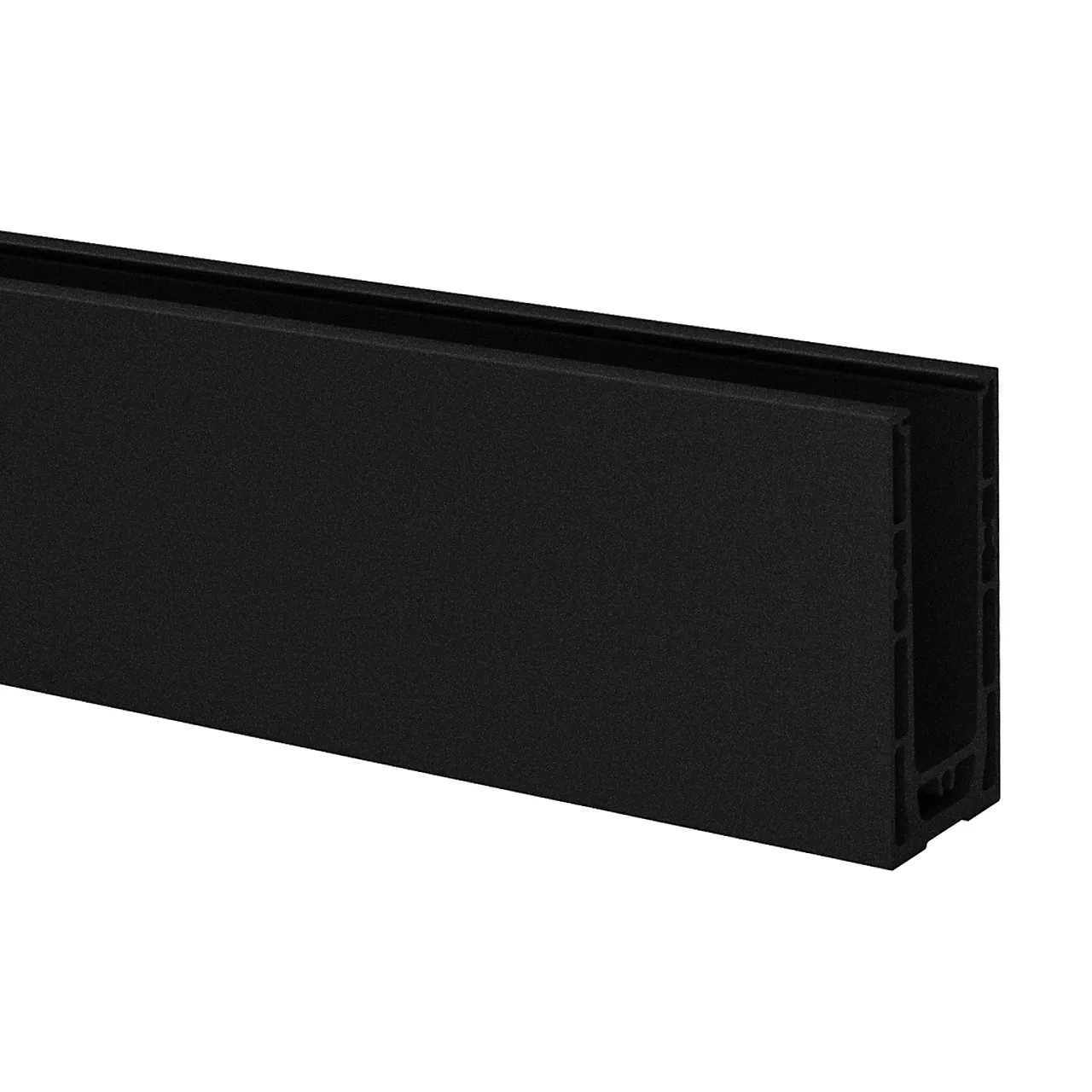 Bunnprofil toppmontert sort 5000 mm Bunnprofil toppmontert sort 5000 mm