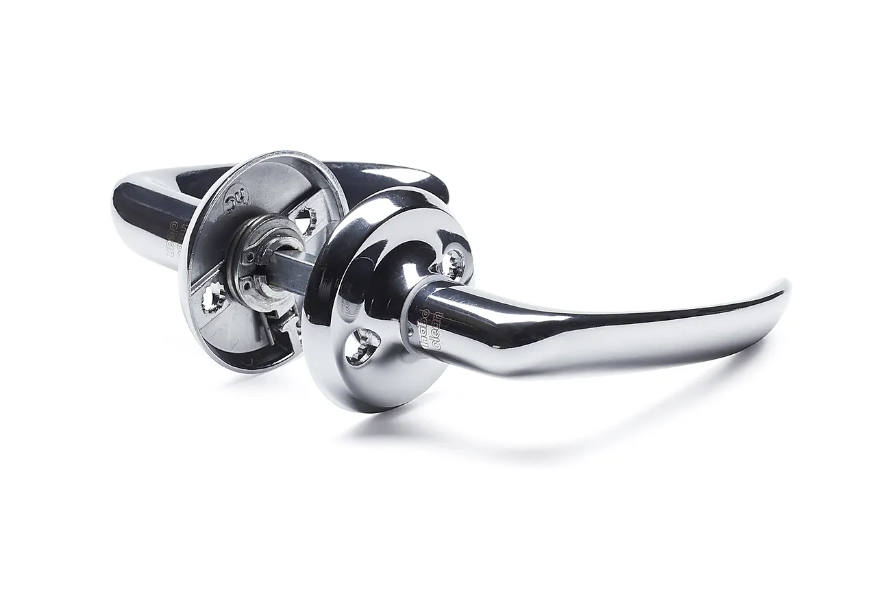 Dørhåndtak  a6696 utv clean polert pp dobbeltvirkende returfjær dt 38-70