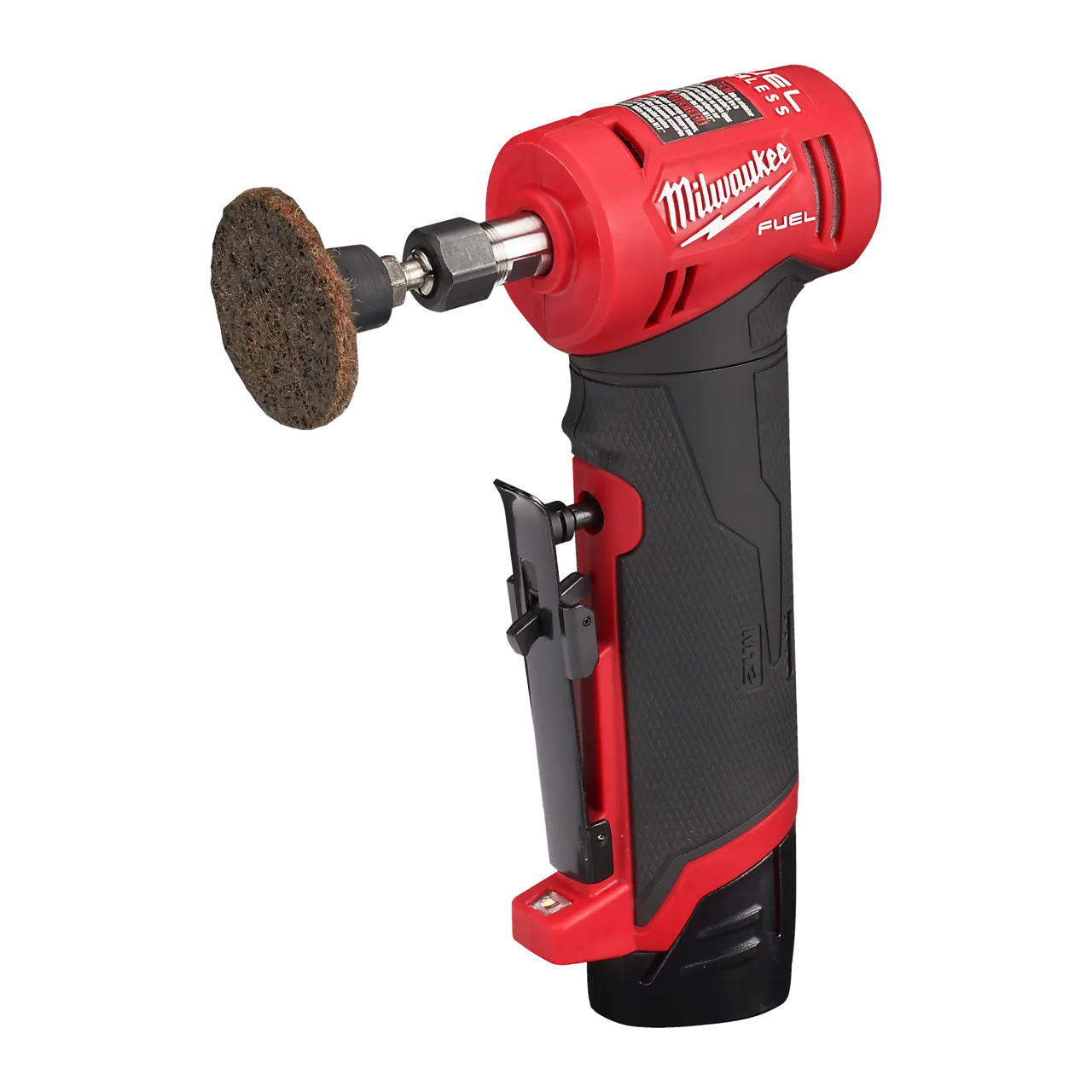 Slipemaskin rett vinkel M12 uten batteri og lader