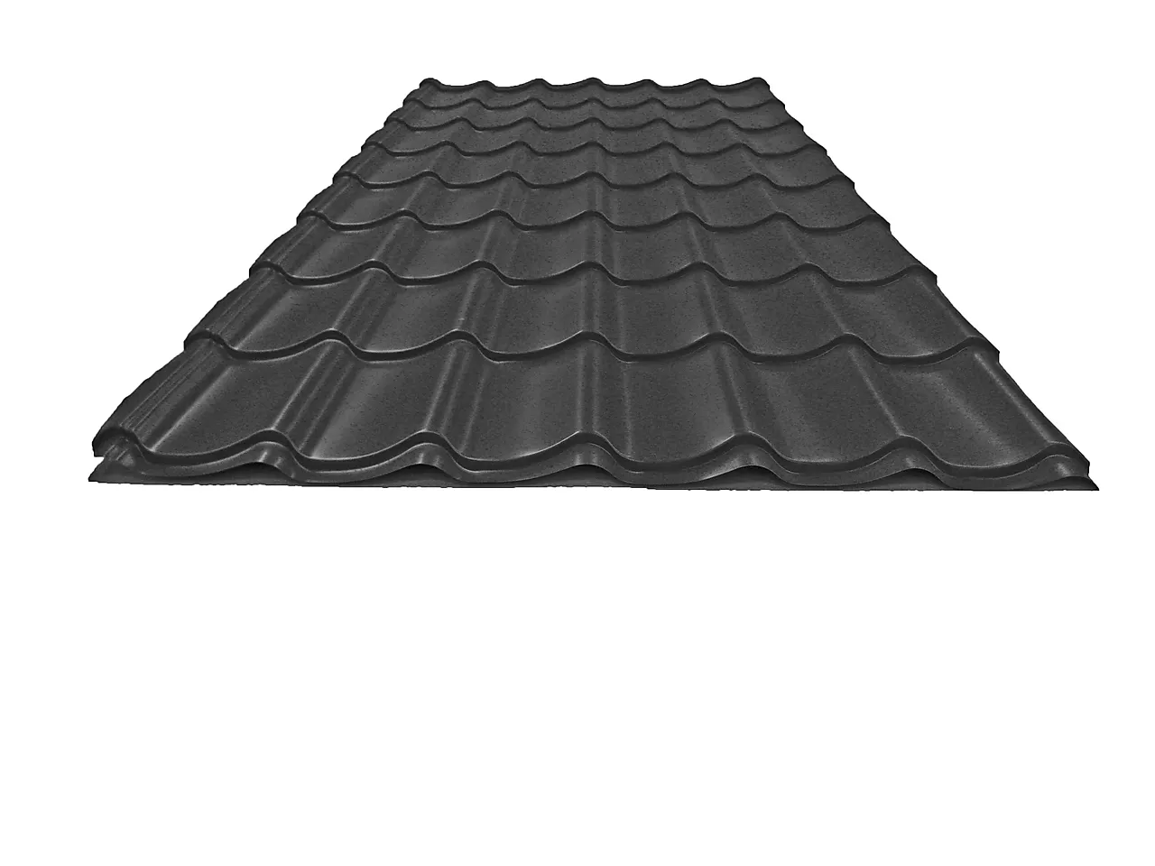 Takplate parant 3630 mm sort 015 taksteinsplate 10 steg, durabel