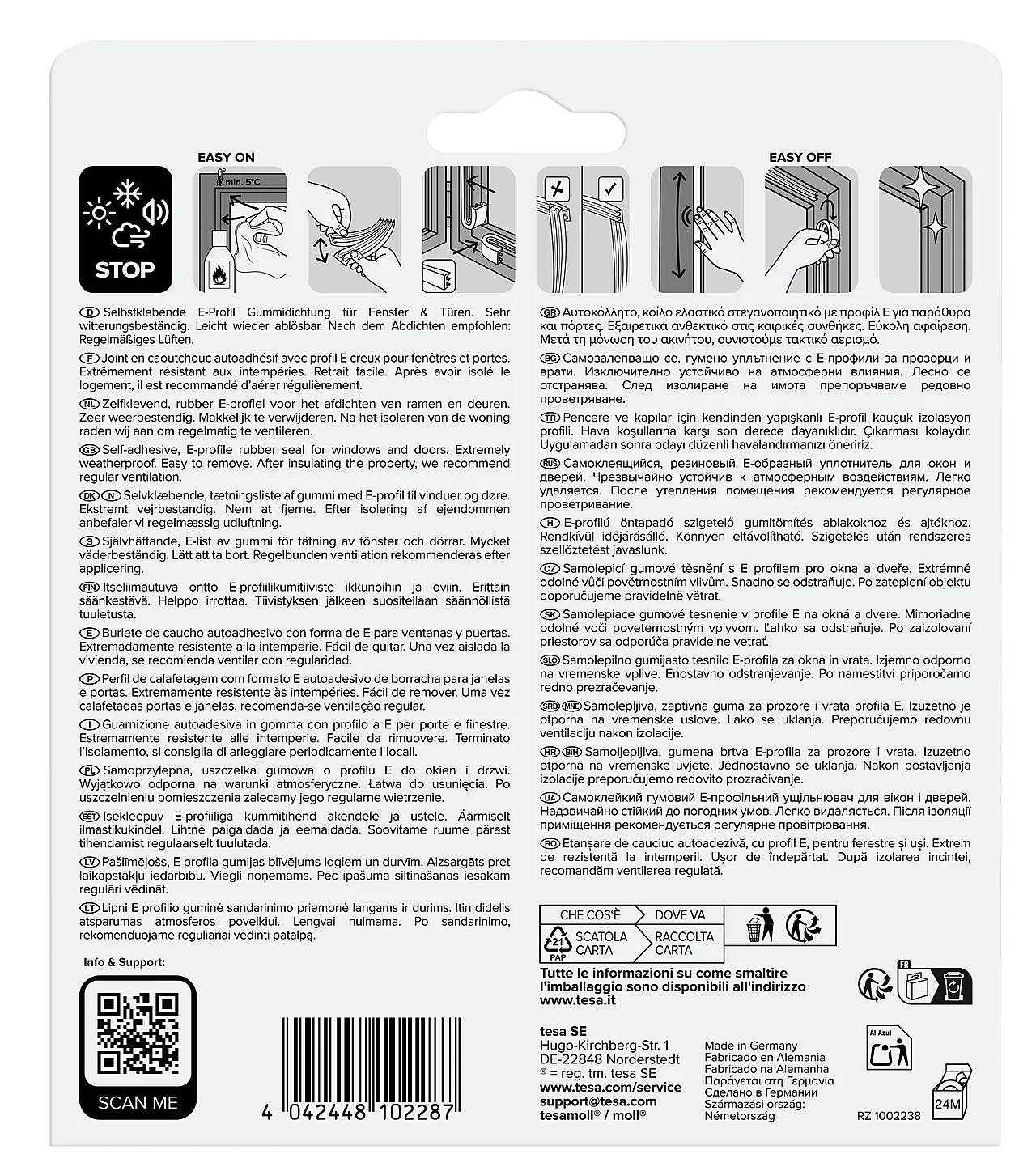 Tetningslist E-profil hvit 6 meter null - null - 2 - Miniatyr