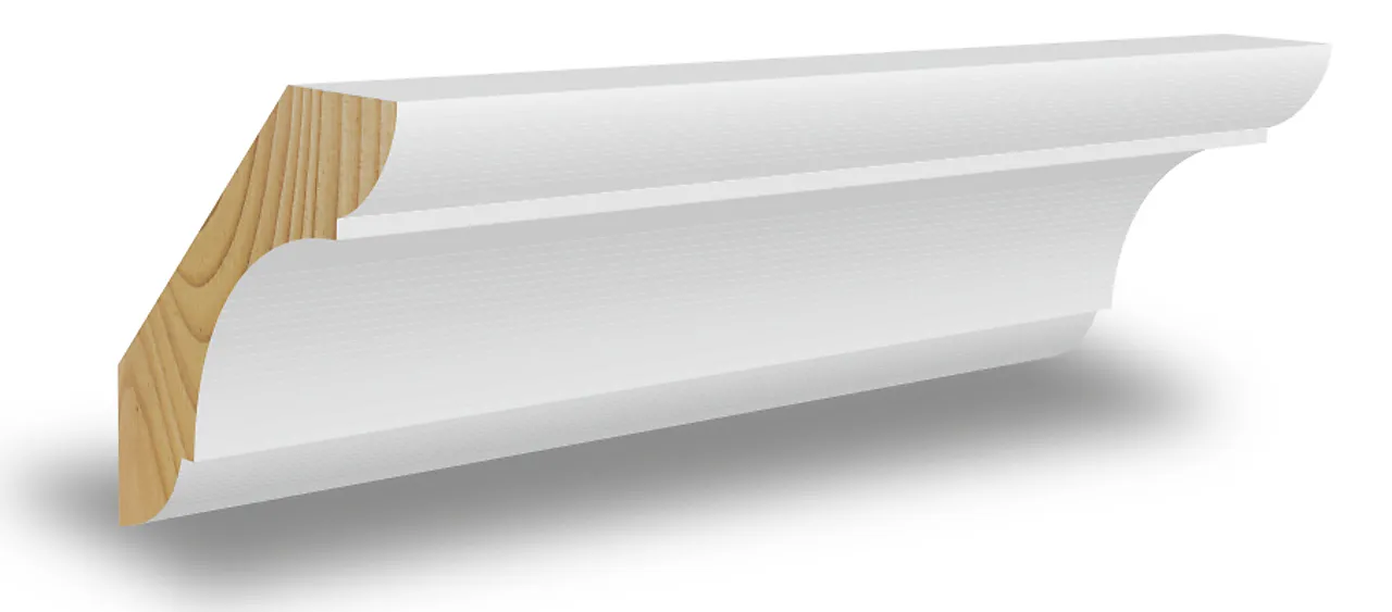 Taklist furu profilert CW348 hvit bomull S0502-Y 15x58x4400 mm Taklist furu profilert CW348 hvit bomull S0502-Y 15x58x4400 mm