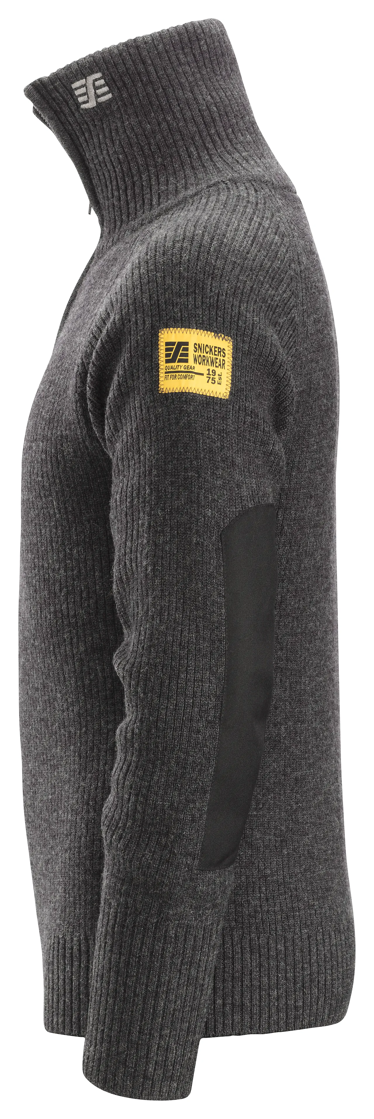 Snickers ullgenser 2905 mørk grå melert XL med kort glidelås null - XL - 3 - Miniatyr