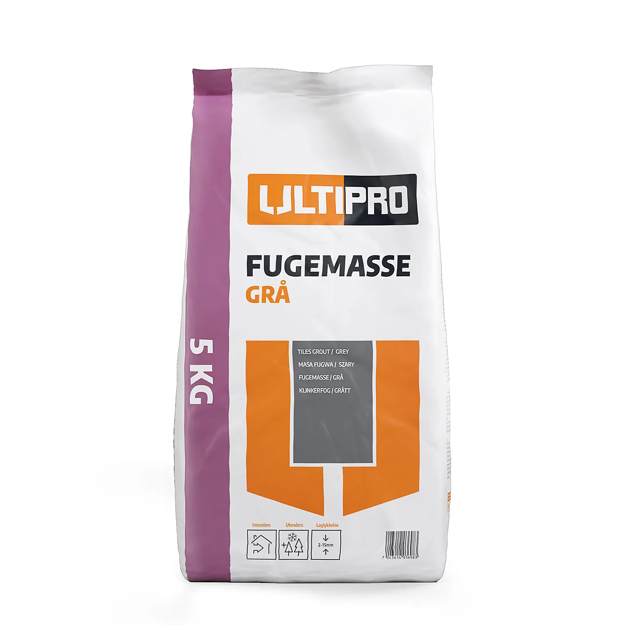 Fugemasse grå sekk 5 kg