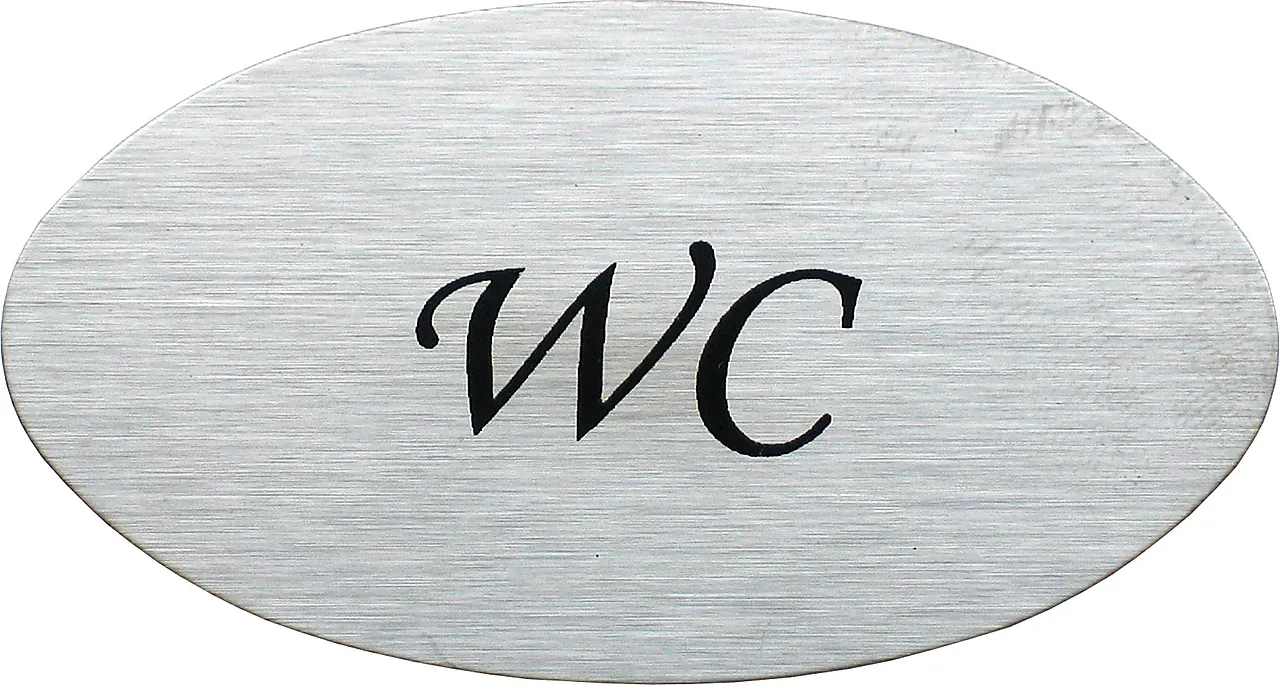 Dørskilt oval matt krom WC Dørskilt oval matt krom WC
