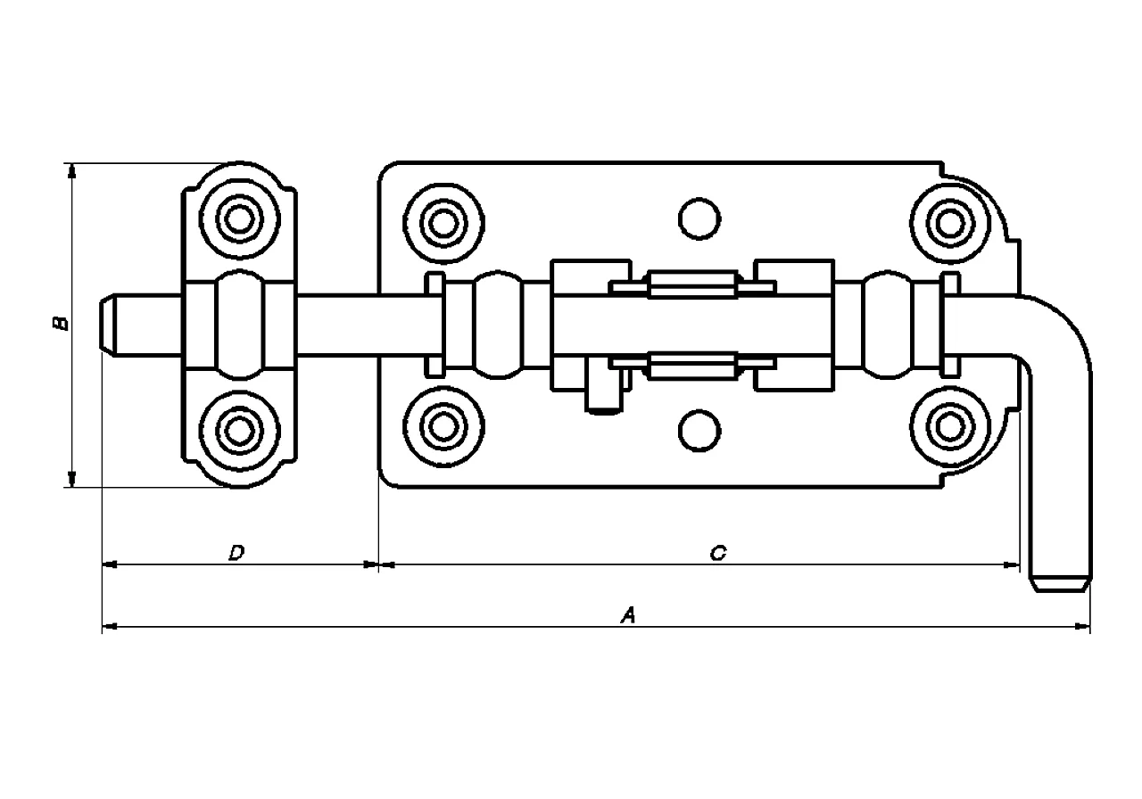 Skåtebolt låsbar 313 mm varmforzinket null - null - 2 - Miniatyr