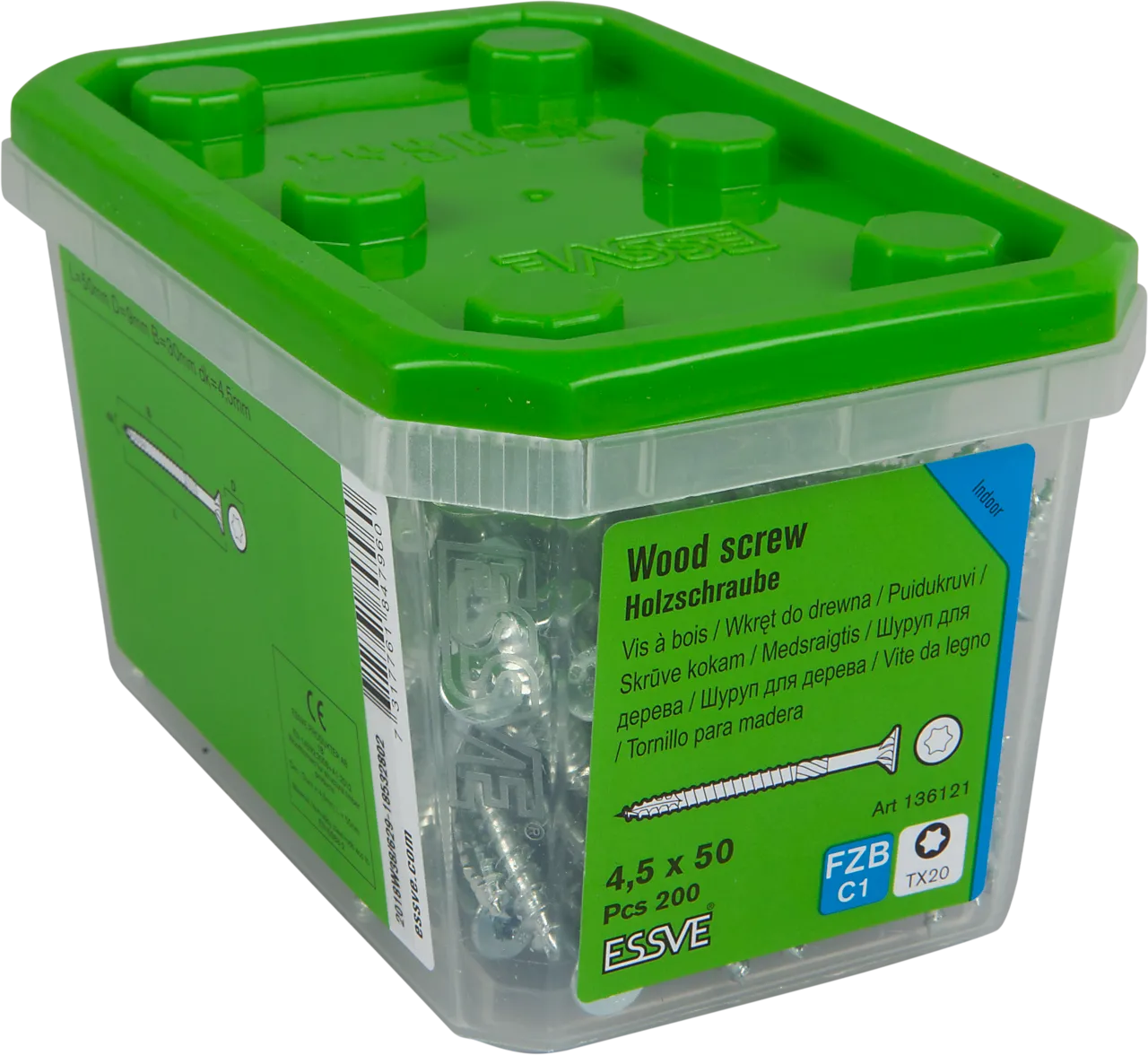 Treskrue Essdrive senkhode blankforsinket 4,5x50 mm 200 stk null - null - 2 - Miniatyr