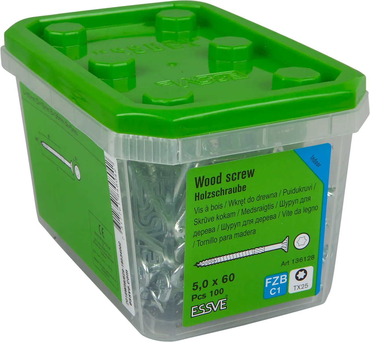 Treskrue Essdrive senkhode blankforsinket 5x60 mm 100 stk null - null - 2 - Miniatyr