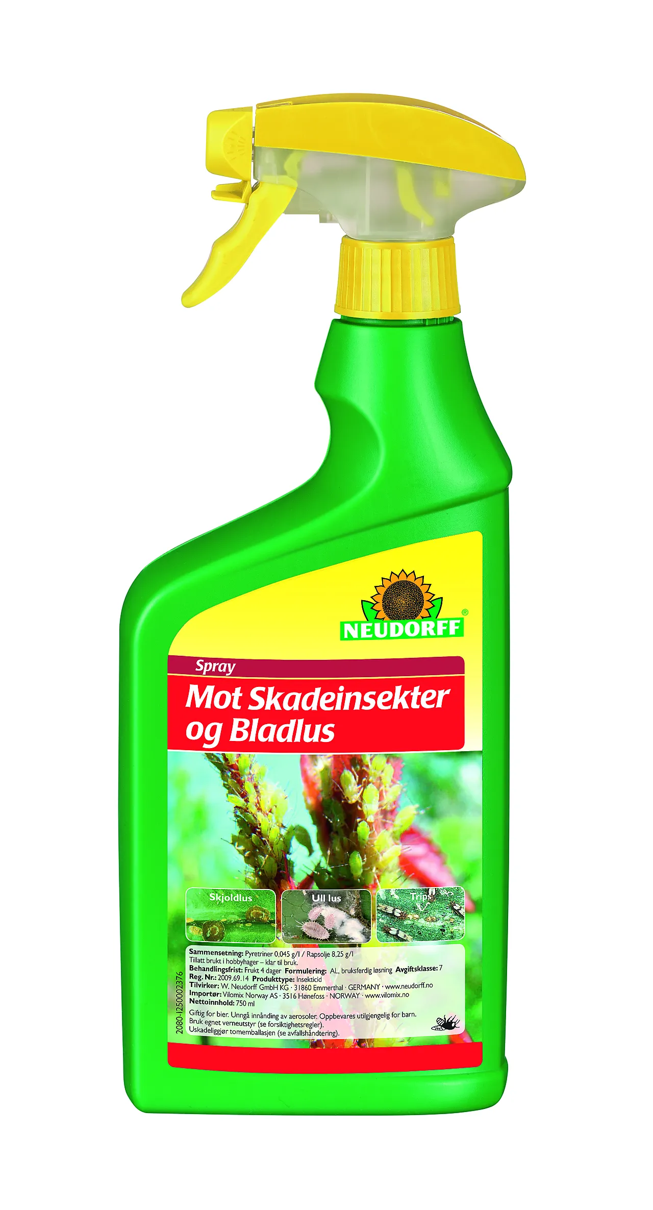 Spray mot skadeinsekter og bladlus