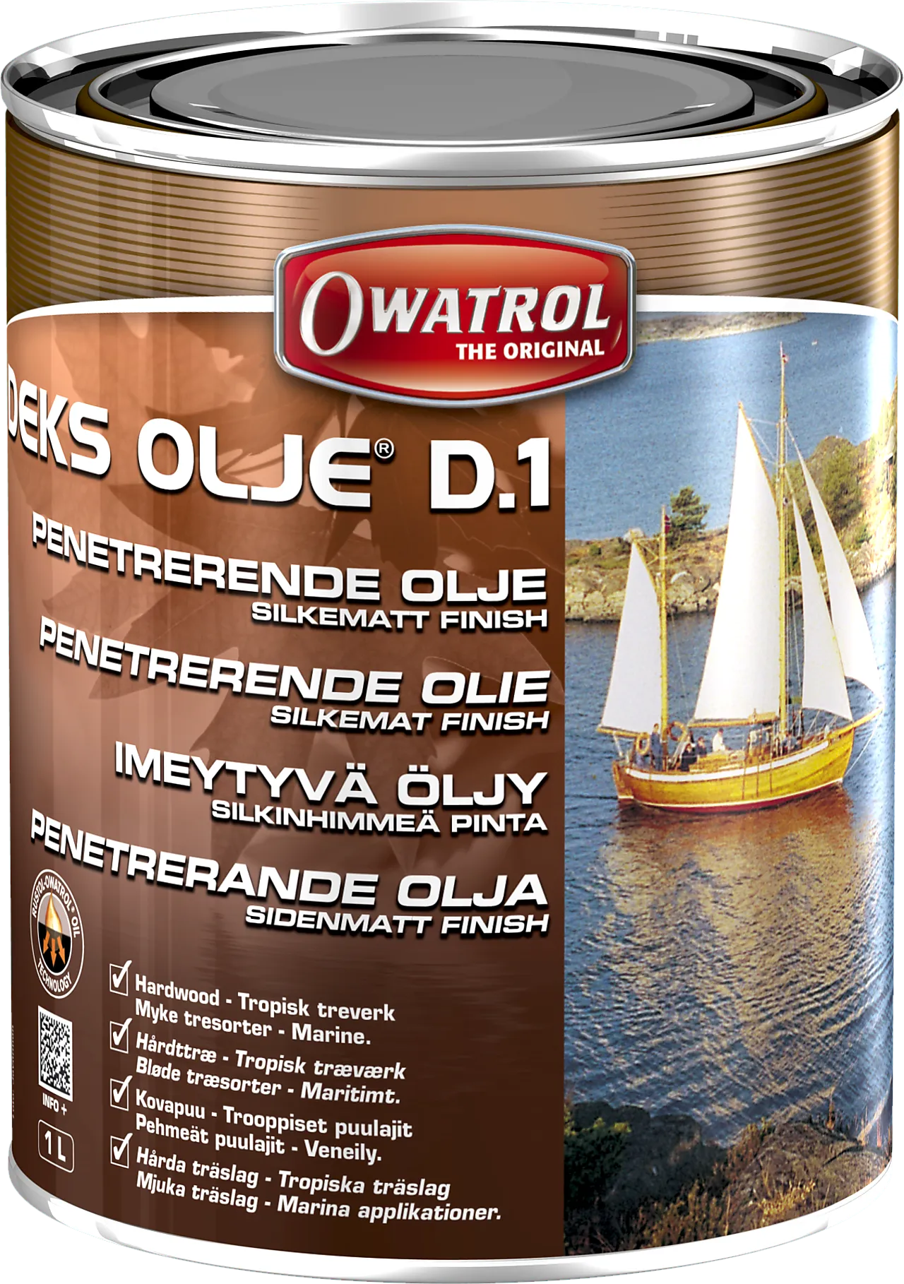 Deksolje D1 treolje silkematt 1 liter Deksolje D1 treolje silkematt 1 liter