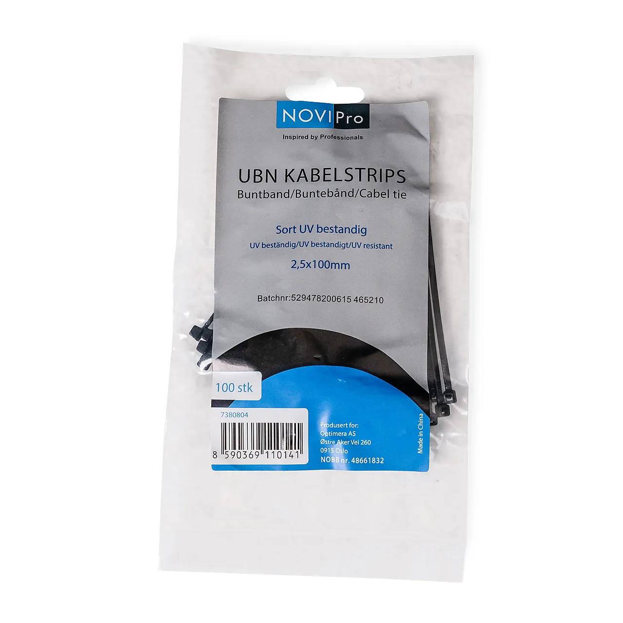 NOVIPro Kabelstrips ubn 2,5X100 mm NOVIPro Kabelstrips ubn 2,5X100 mm