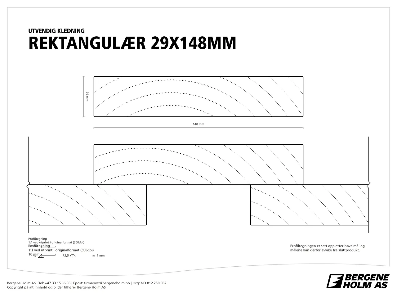 Gran 29x148   edelbrun kald kledning rektangulær behubehandlet null - null - 3 - Miniatyr