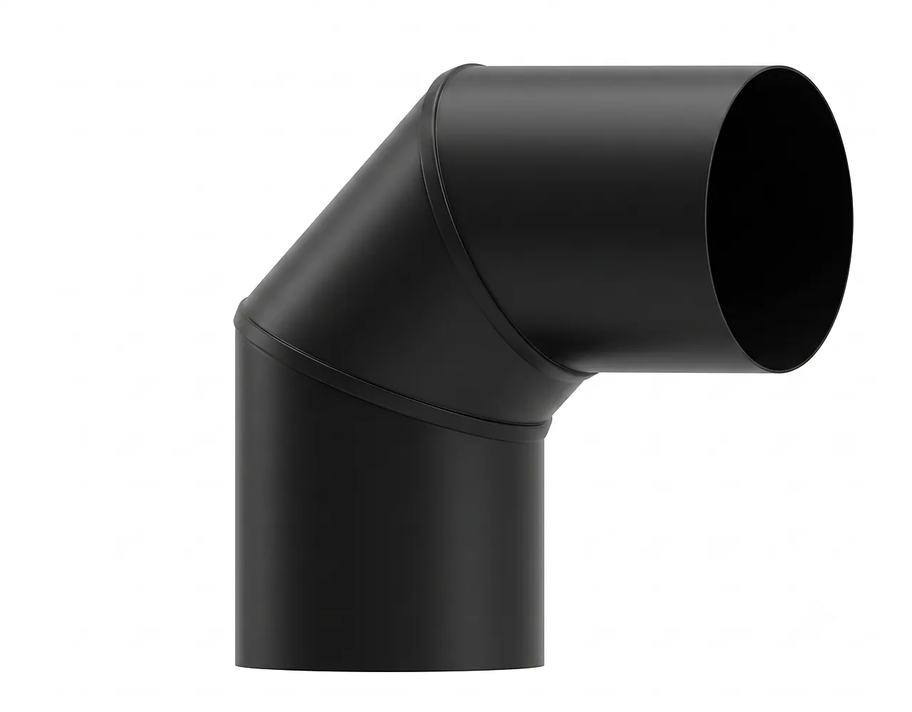 Rørbend 90gr ø80 sort pmv25 enkelisolert ventilert