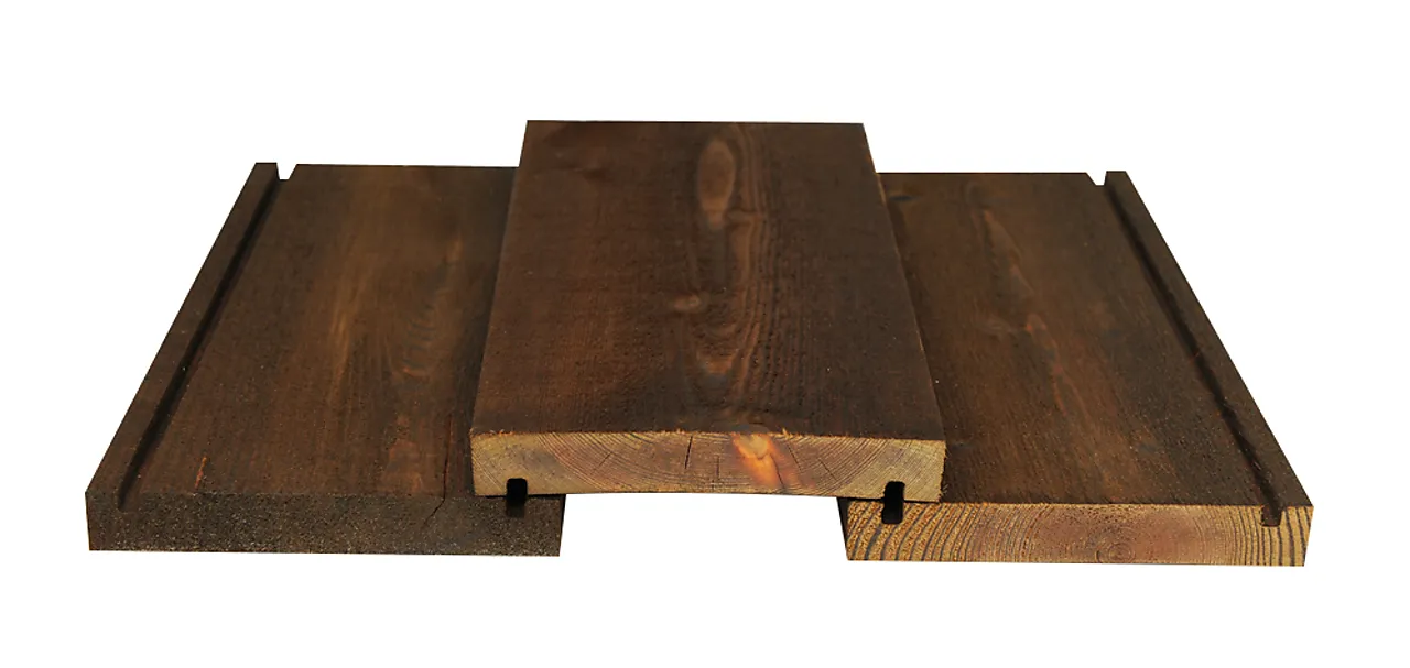 Takbord overligger fallende endepløyd 22x148 mm royalbehandlet brun furu null - null - 2 - Miniatyr