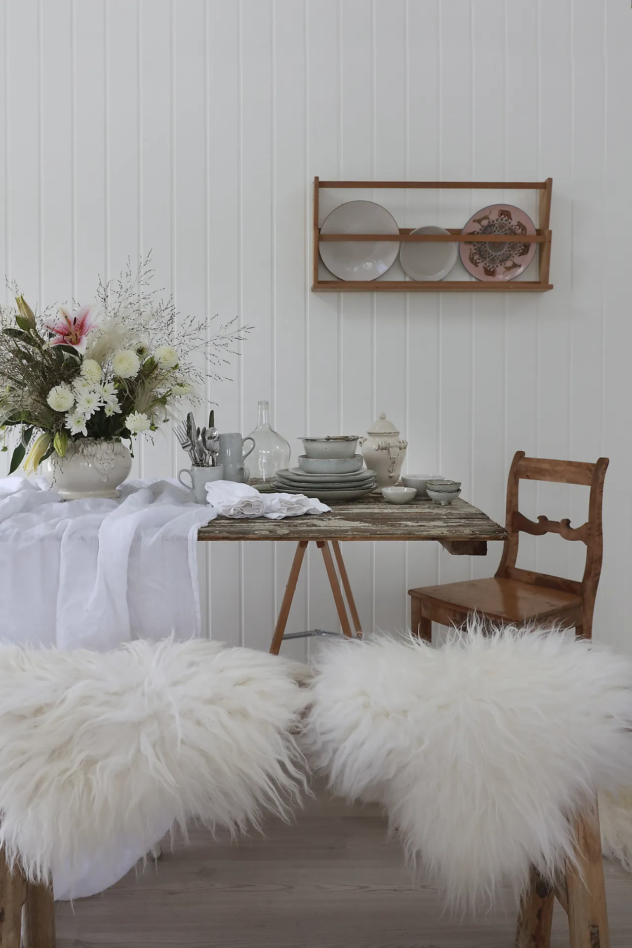 Veggplate trefiber 2390 Skygge hvit null - null - 3 - Miniatyr