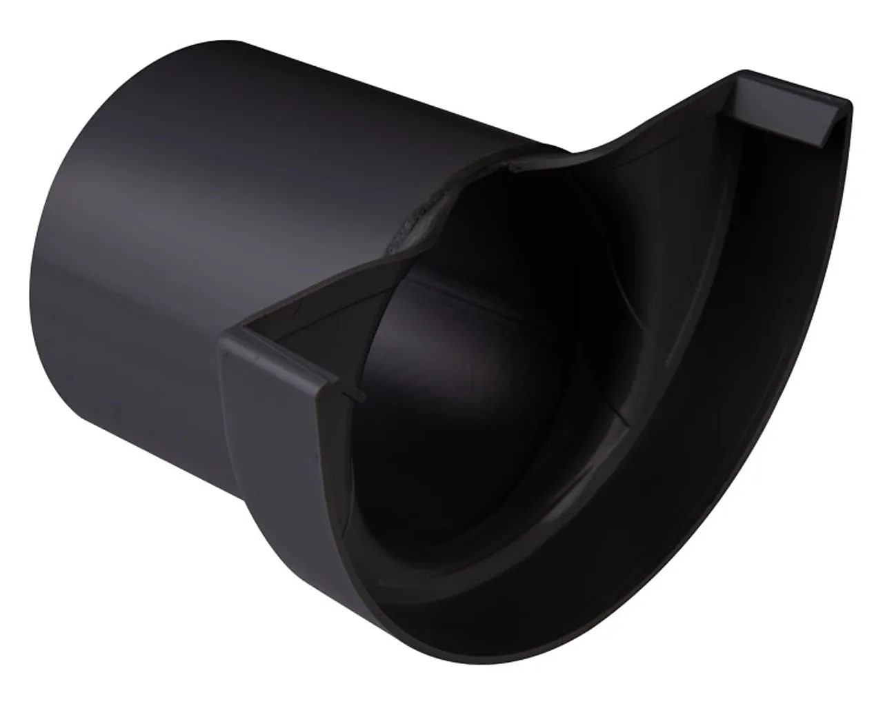 Endebunn m/tapp 11/75 sort til plast takrenner Endebunn m/tapp 11/75 sort til plast takrenner