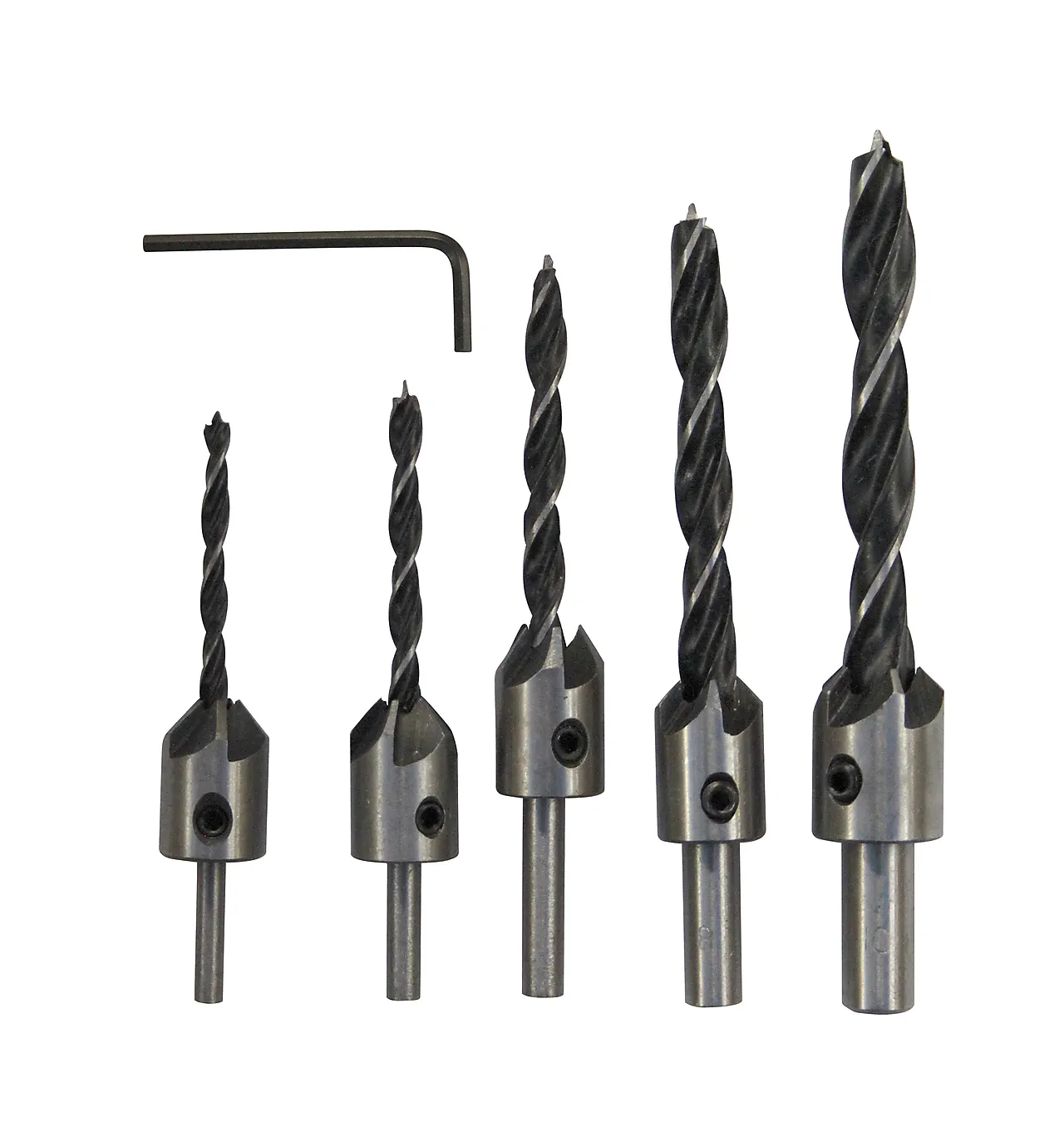 Bor med forsenkersett 5 stk justerbar dybde