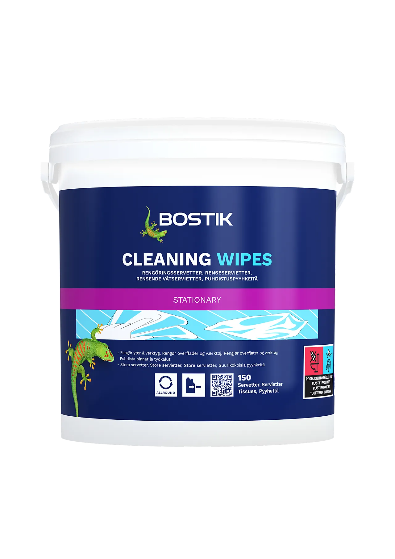 Rensemiddel cleaning wipes 150 stk fri for parabener