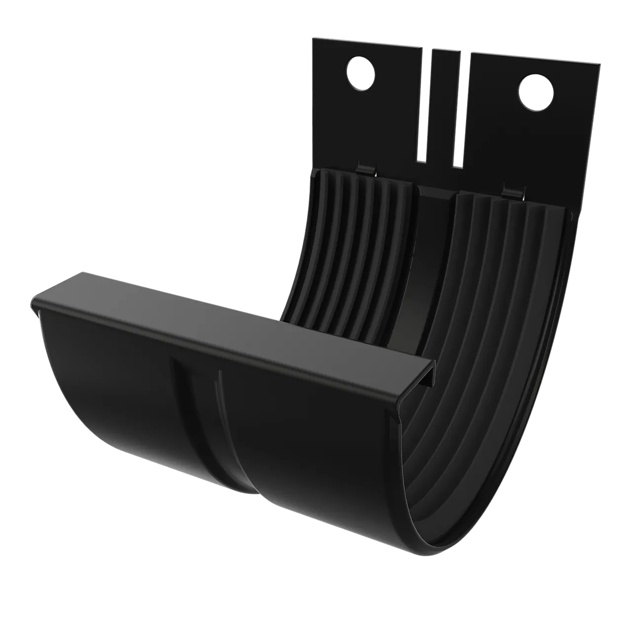 Renneskjøt til takrenne T120 mm sort med bolt Renneskjøt til takrenne T120 mm sort med bolt