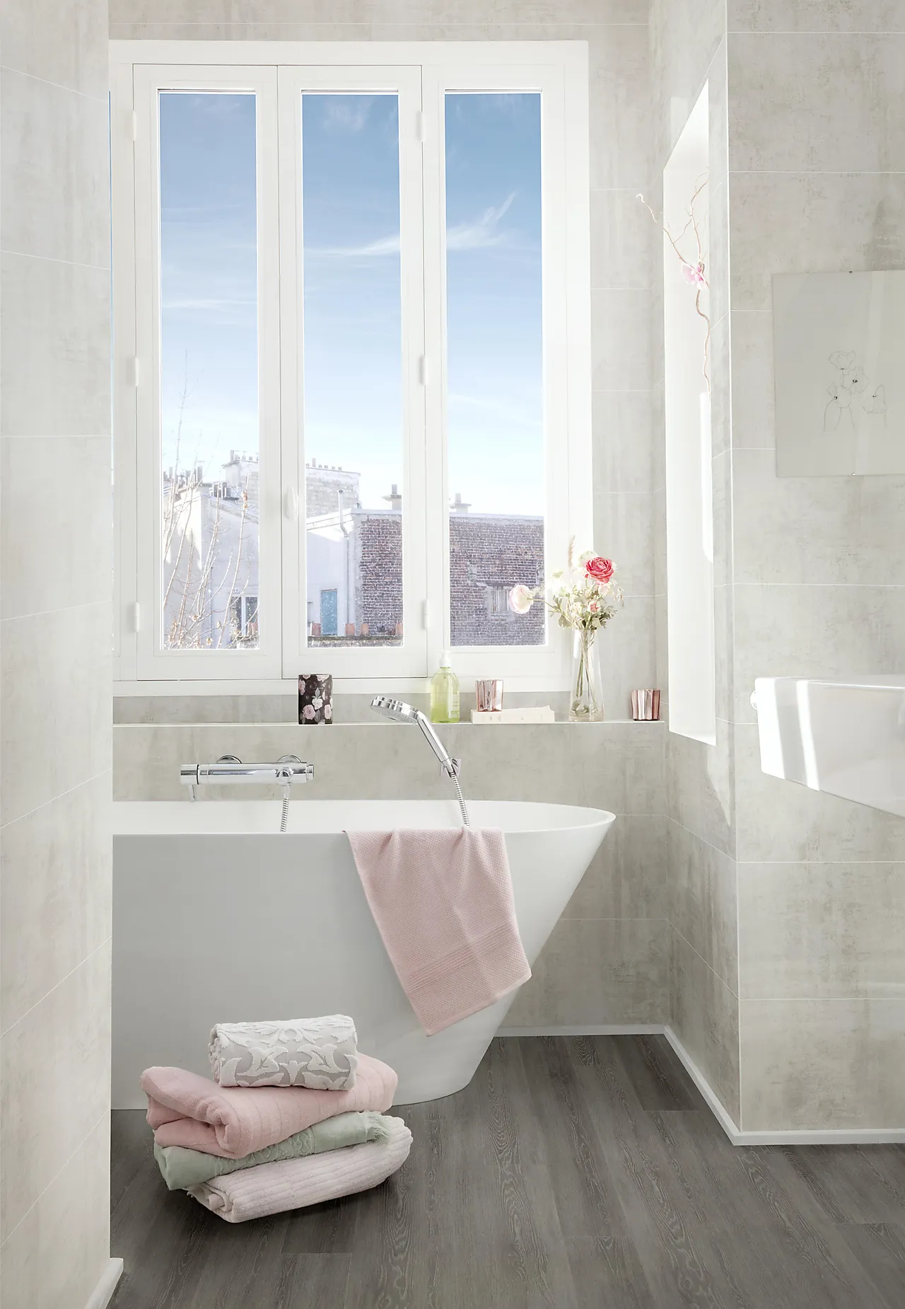 Baderomsplate betong flis 60x30cm 10,2x620x2400 mm null - null - 3 - Miniatyr