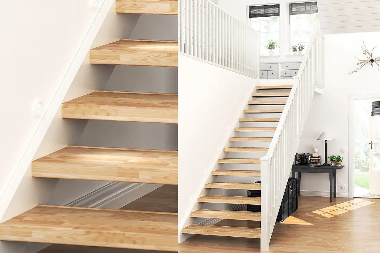 Trinn premium 8x294x1000 mm ubehandlet eik