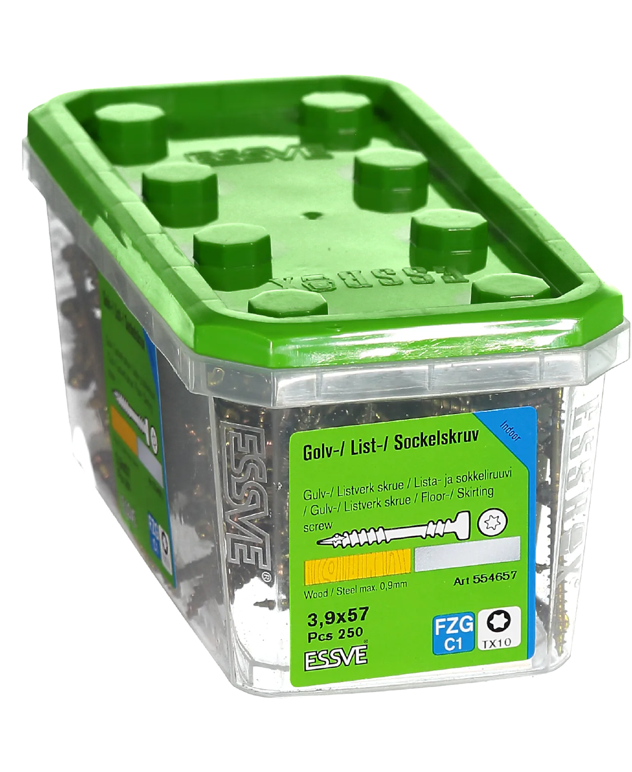 Listeskrue innendørs 3,9x57 gul 250 stk null - null - 2 - Miniatyr