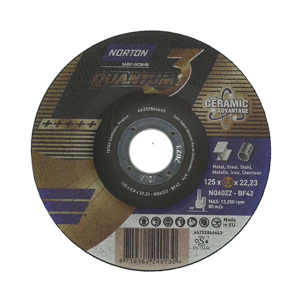 Kappeskive stål/rustfritt 125x0,8 mm Quantum3