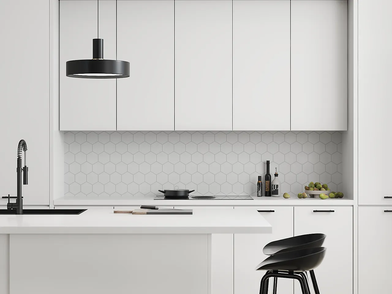 Panel white hexagon 10x620x580mm null - null - 2 - Miniatyr