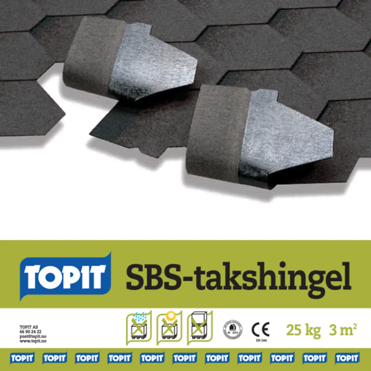 Møne/fot skrå classic kl sort 40 pak/pal