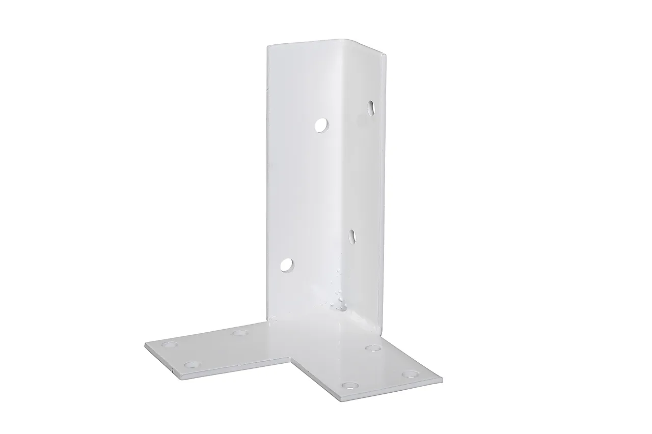 Stolpefot m/plate hjørne hvitmalt