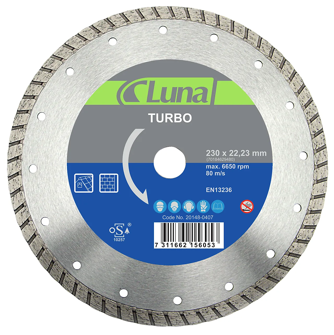 Diamantblad 180x7x2,5x22 tur