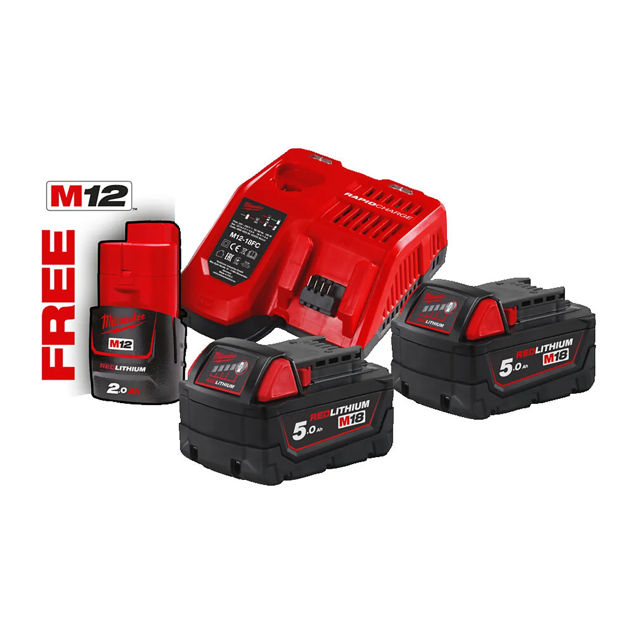 Milwaukee batterisett M18 REDLITHIUM-ION NRG-502 null - null - 2 - Miniatyr