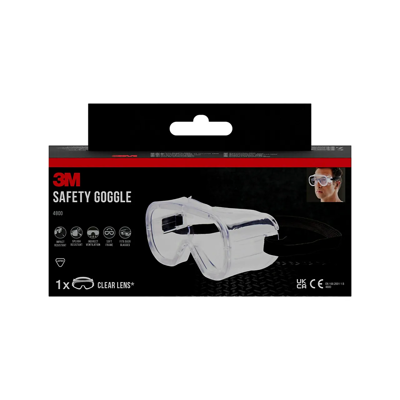 Vernebrille 4800C1 klar sprutsikker tettsittende Vernebrille 4800C1 klar sprutsikker tettsittende