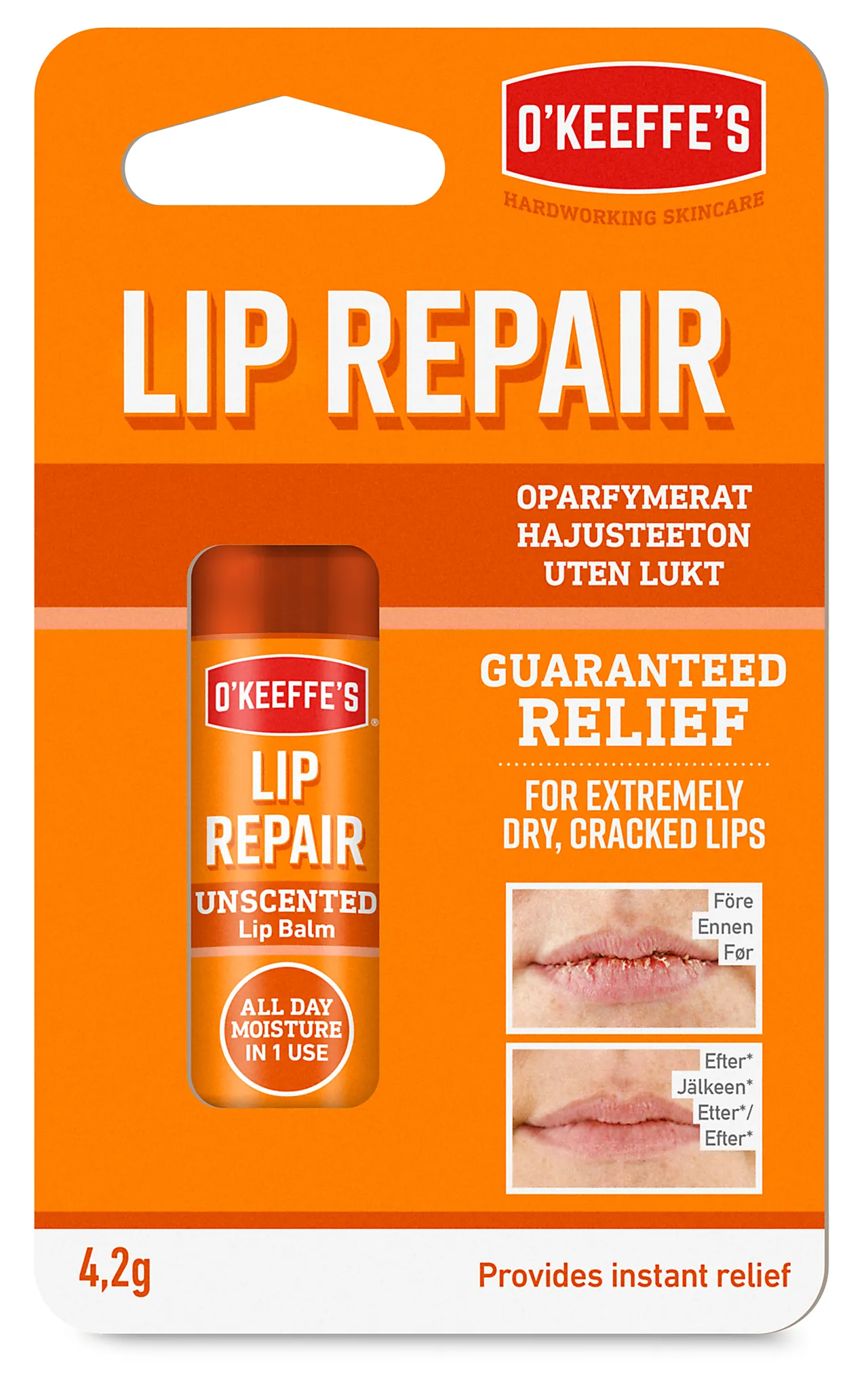 Leppepomade lip repair unscented 4,2 gram Leppepomade lip repair unscented 4,2 gram