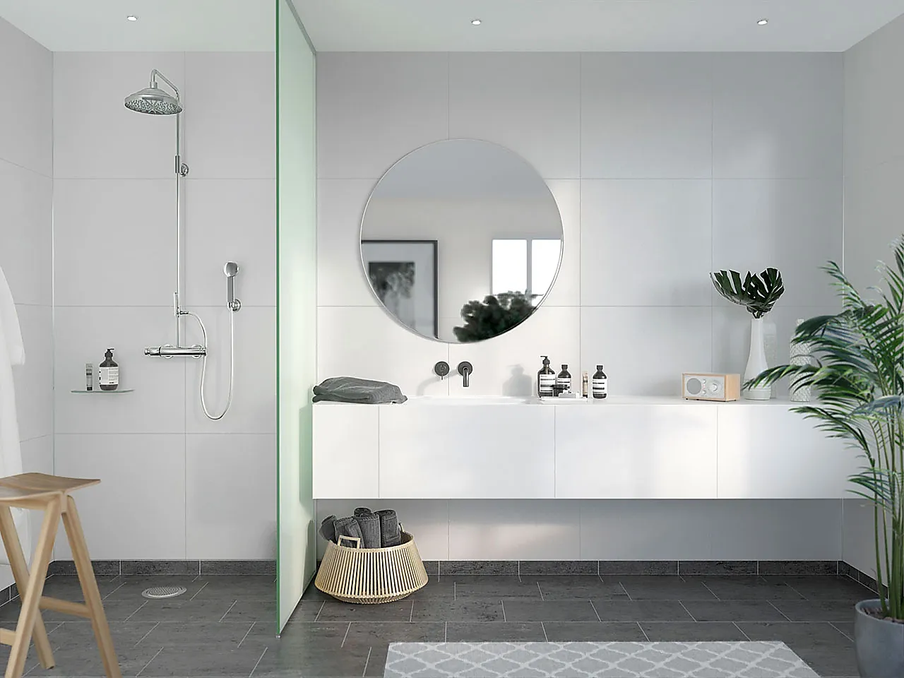 Baderomsplate flis 60x60 cm white 10x620x2400 mm Baderomsplate flis 60x60 cm white 10x620x2400 mm