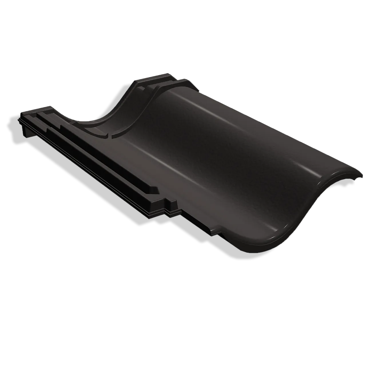 Halvstein i tegl til Tvilling glasert titansvart