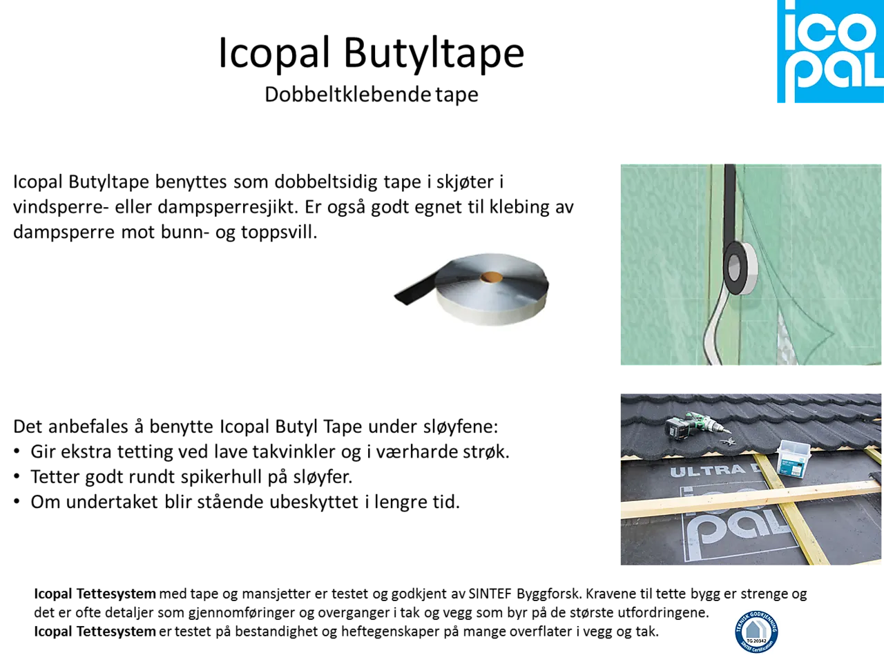Butylbånd icopal ventex1x30mmx20m