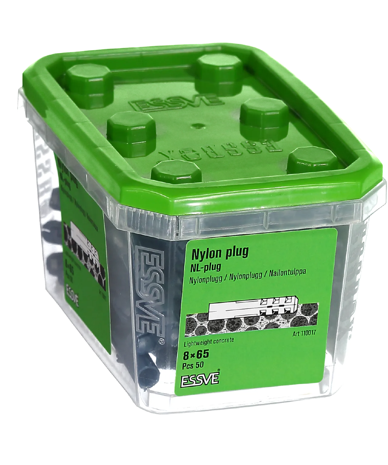 Nylonplugg nl 8x65  blå a-50feste i porøse materialer null - null - 2 - Miniatyr