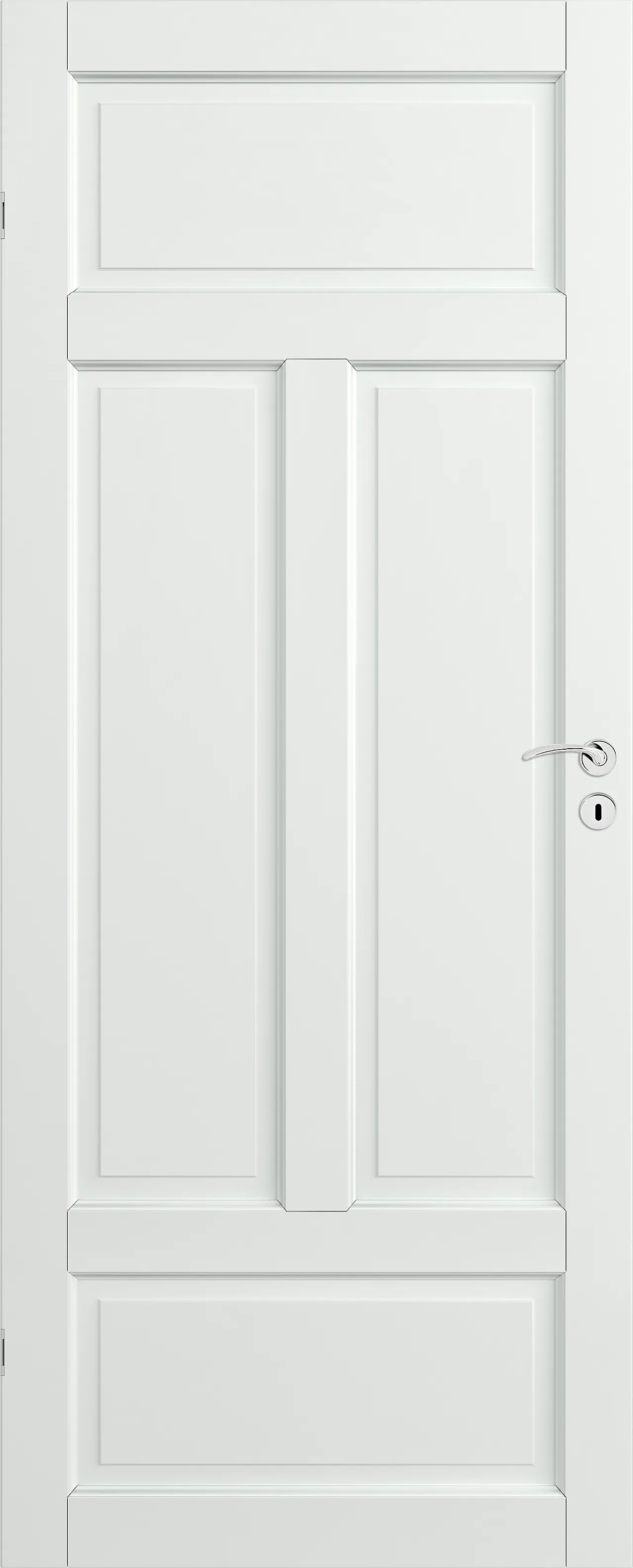 Dør 8x19 skjold malt hvit scanflex uten karm